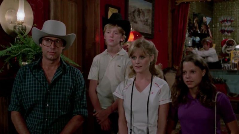 Chevy Chase, Beverly D'Angelo, Anthony Michael Hall, and Dana Barron in National Lampoon's Vacation (1983)