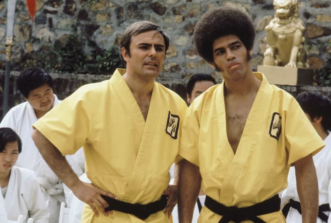 John Saxon and Jim Kelly in Enter the Dragon (1973)