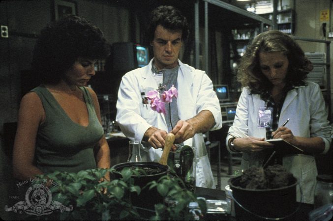 Ray Wise, Adrienne Barbeau, and Nannette Brown in Swamp Thing (1982)