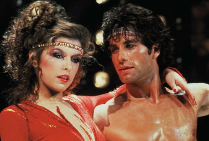 Finola Hughes and John Travolta in Staying Alive (1983)
