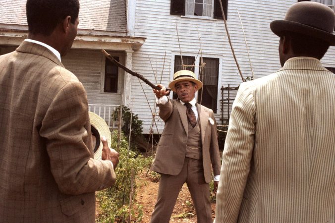 Danny Glover, Adolph Caesar, and Willard E. Pugh in The Color Purple (1985)