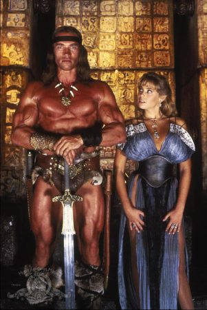 Arnold Schwarzenegger and Olivia d'Abo in Conan the Destroyer (1984)
