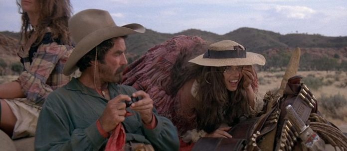 Tom Selleck and Laura San Giacomo in Quigley Down Under (1990)