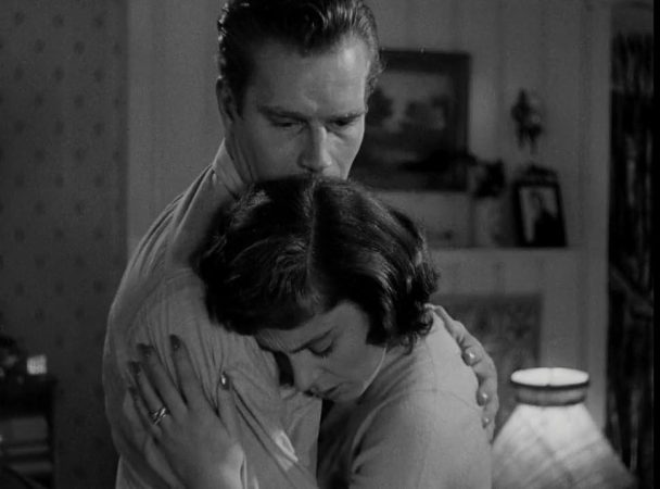 Charlton Heston and Viveca Lindfors in Dark City (1950)